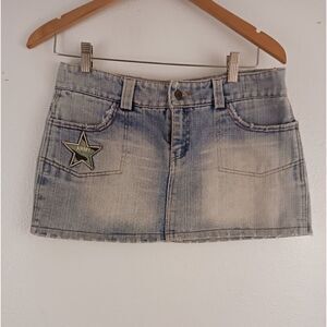 Doodad blue distressed mini jean skirt size L